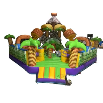 colorful jungle theme inflatable coconut tree playground 6*4m/19.7*13.1ft inflatable jungle playground for outdoor