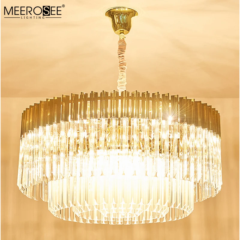 Meerosee Modern Custom Crystal Chandelier Hotel Lobby Decoration Luxury Project Big Size Chandelier Pendant Lamp MD86708