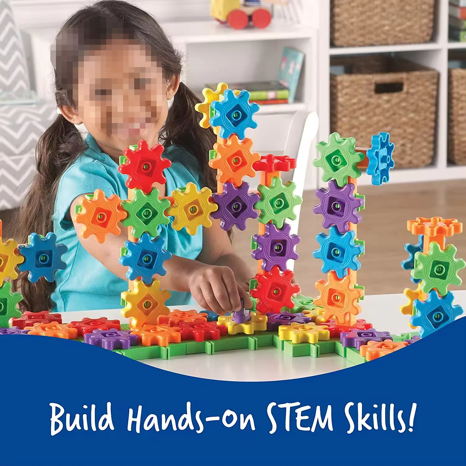 Little Engineers Building Blocks Kids Learning Block Resources Gears 100 Piece Deluxe Building Set STEM Construction Toy Set