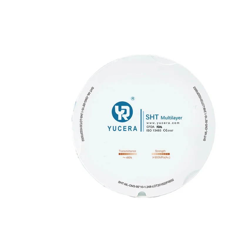 Yucera Factory Price Blank Zirconia SHT Multilayer Ceramic Dentist Dental Zirconia Blocks
