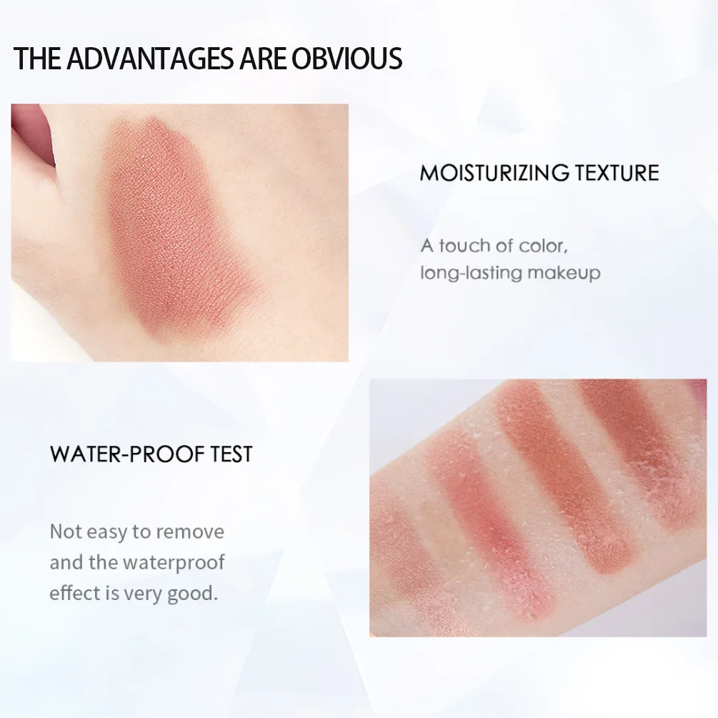 Новый дизайн индивидуальных этикеток водонепроницаемый натуральный щеки 3 вида цветов длительный макияж румяна палитра для женщин