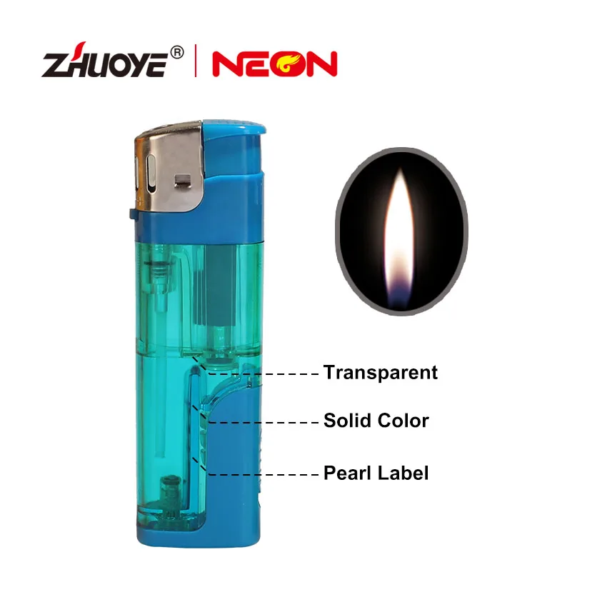 Custom Candle Cigarette Lighters Plastic Disposable Electronic Gas Lighters  LED Lighter