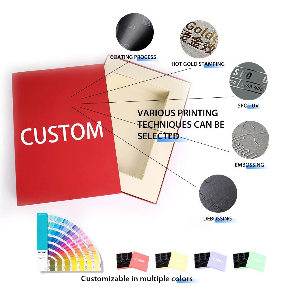 علبة هدايا فاخرة مخصصة على شكل مربع بدرج لتعبئة المجوهرات، مصنوعة من ورق معاد تدويره بطريقة طباعة أوفست صديقة للبيئة، قابلة لإعادة الاستخدام، محمولة، وذات تغليف ورقي راقٍ