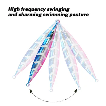 CHEERY Slow-Rolling Iron Plate Metal Artificial Hard Bait Lure Without Hooks for Sea& Boat Fishing Night-Glow Targeting Mackerel – Metal Jig – view 4