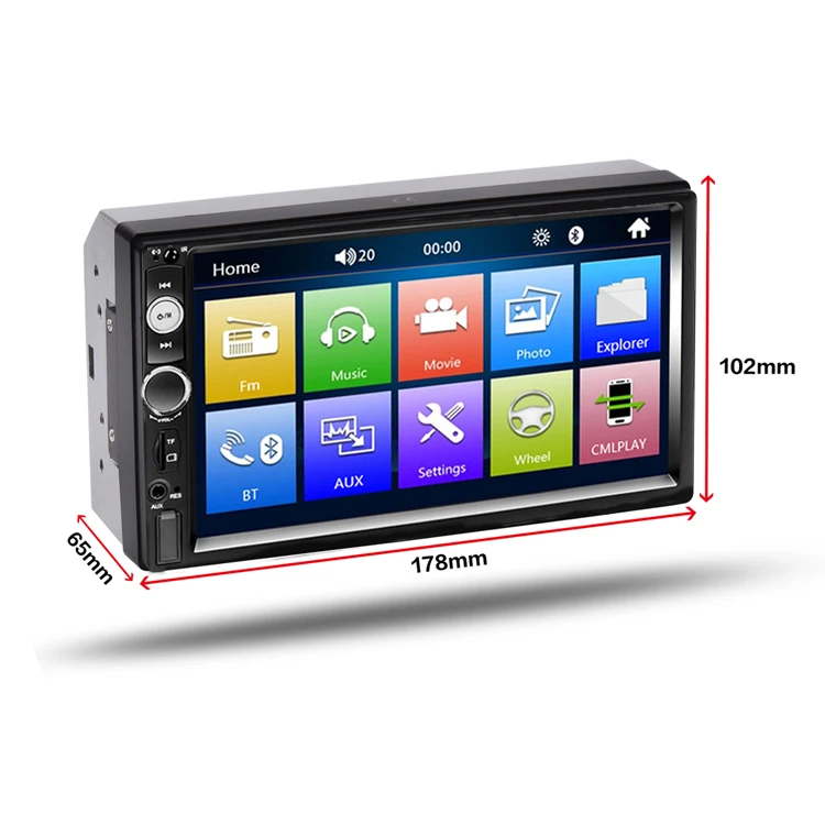 7023B 7 Inch Touch Screen 2 Din Car Video With Mirror Link