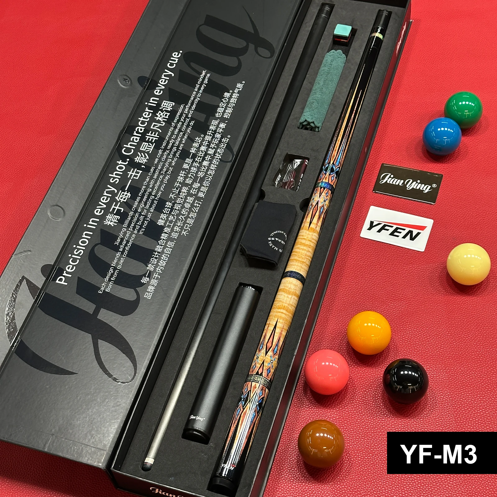 YFEN 18-20oz 3/8-9 YF-M1-4 Radial Pin Joint Phenolic Pool Cue