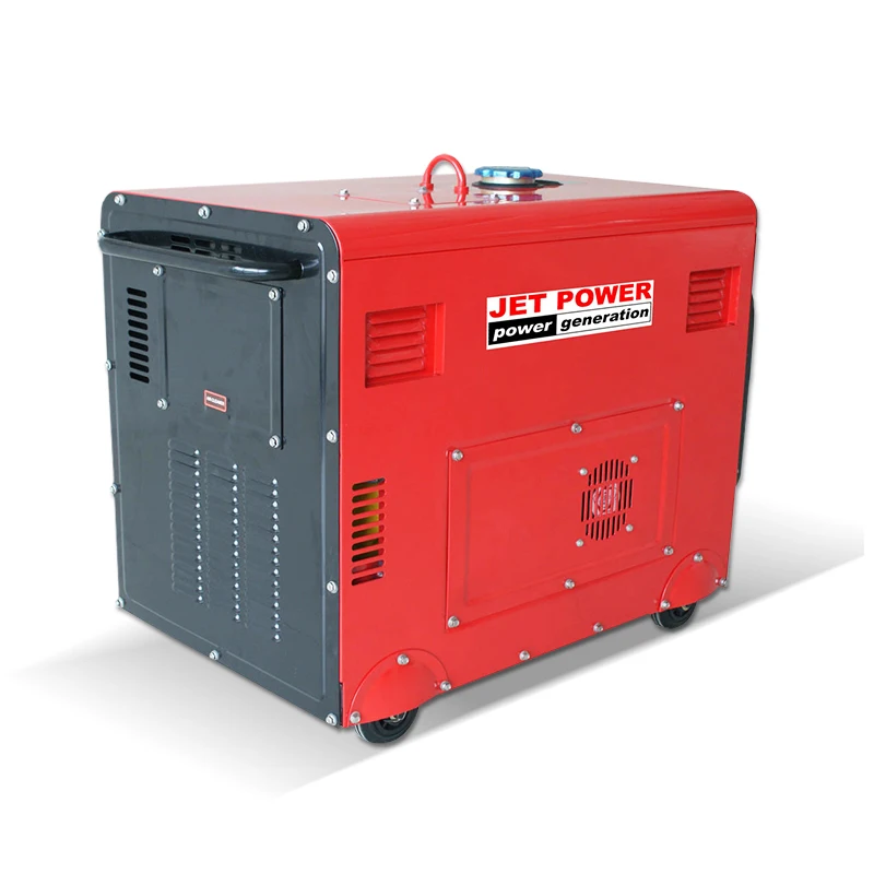 Chinese Supplier Customized Small  Air Cooling Type 6KVA, 6.6KVA, 7KVA , 10KVA 12KVA  Diesel Generator Set With Wheel
