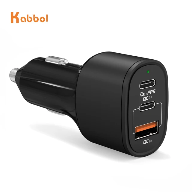 Автомобильное зарядное устройство PD с 3 портами, 60 Вт, два порта PD 30 Вт и адаптер QC 3,0 18 Вт, быстрая зарядка для ноутбука/телефона 11 Pro Max/XS