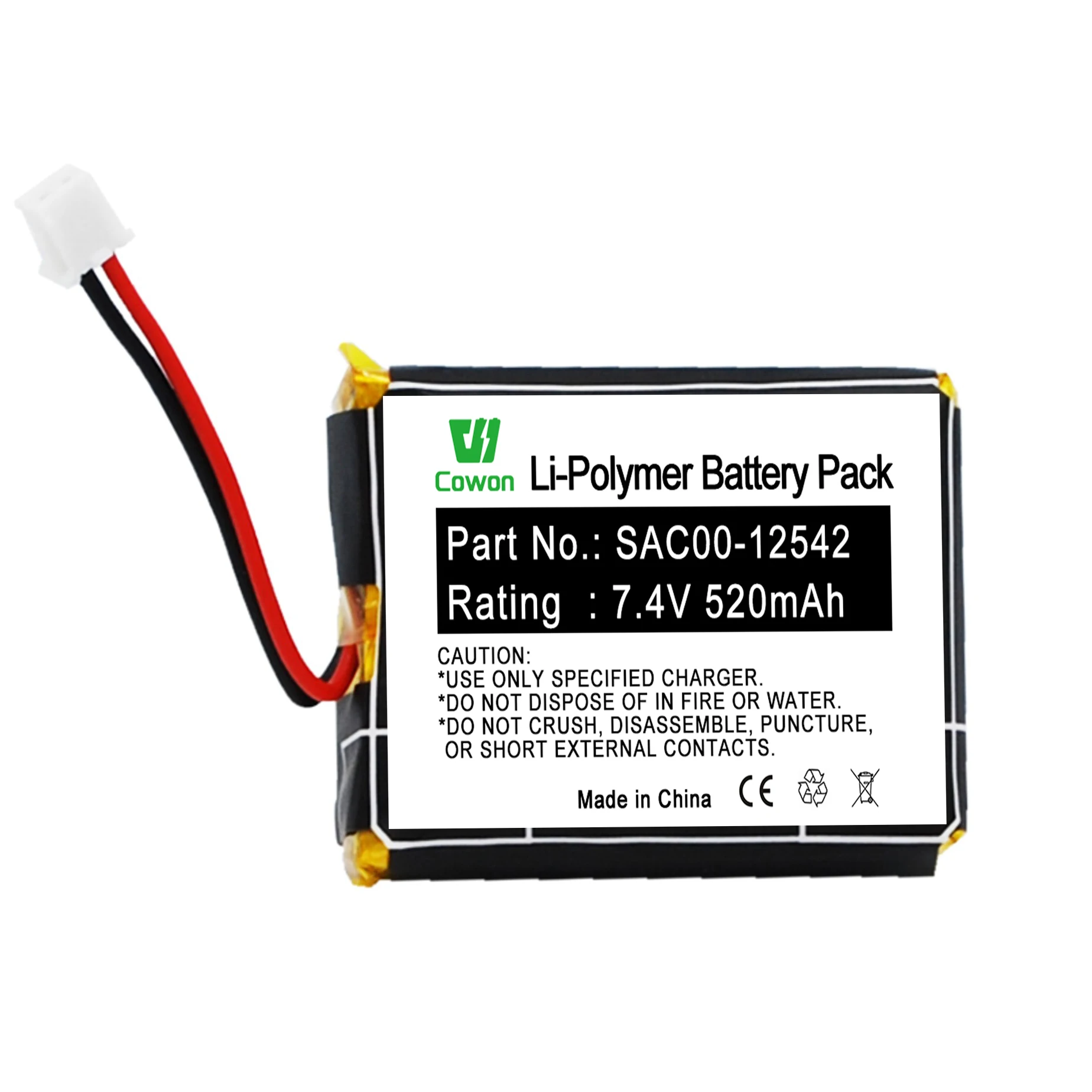 7.4V 520mAh SD-1825 SD-3225 Transmitters SAC00-12542 Li-Polymer Battery Pack DC-24 Battery for Sport Dog