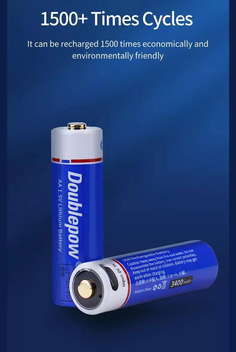 Usb Typec 1.5v Rechargeable 2400mwh 3400mwh Pile Rechargeable Usb Type