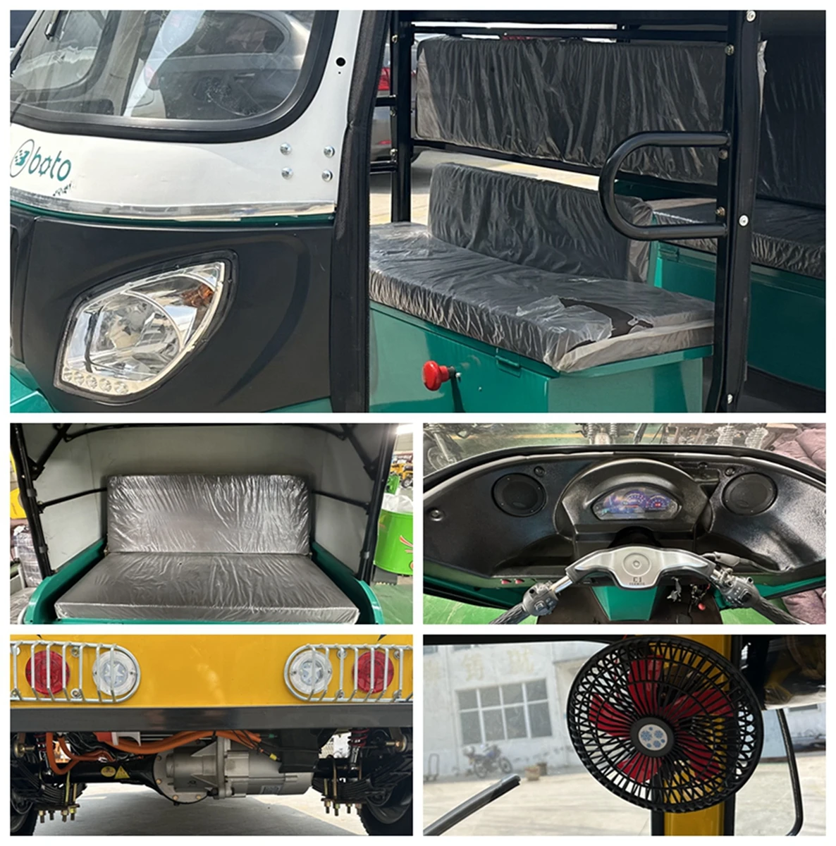 Autu Raksha Electric Auto Rickshaw Bajaj Style Moto Taxi Soft Roof Keke Raksha