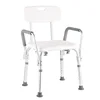 Chaise de douche avec grand repose-pieds [avec accoudoirs et dossier]