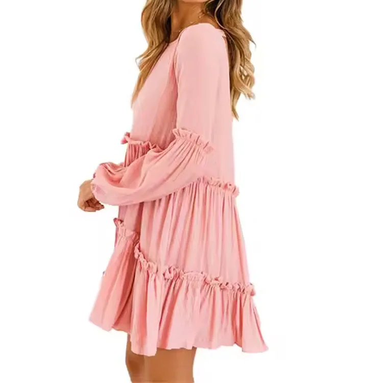 2023 Spring/summer Loose Casual Dress Plus Size Women's Clothing Fashion  Sexy Plus Size Women's Dresses Cotton Wrist Knitting