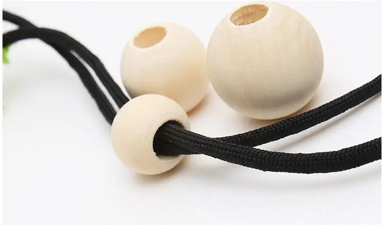 DIY large hole wooden bead rope with tassel case for wood beads