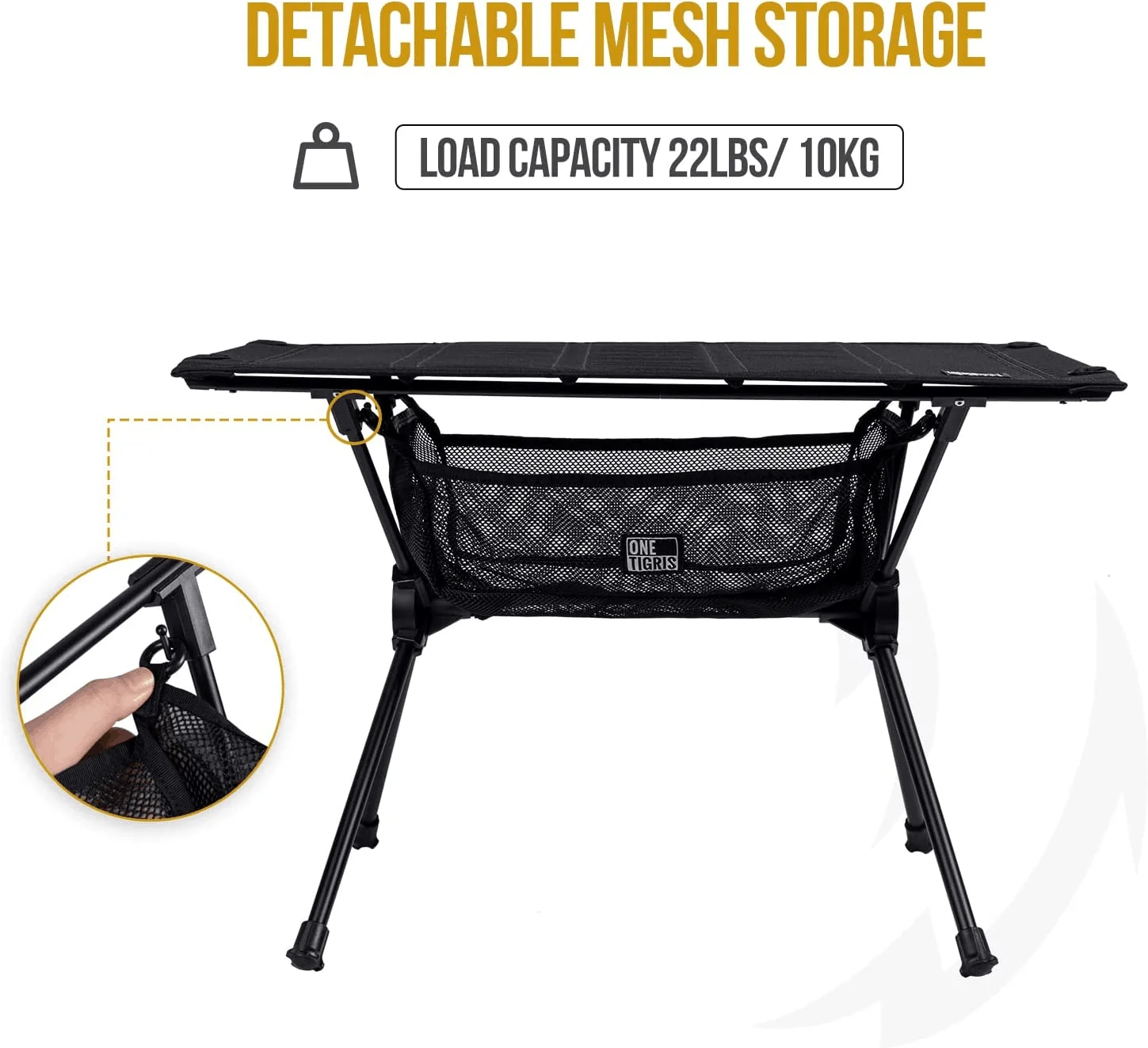 Worktop Outdoor Folding Table,Portable Hard Top Camping Table With Mesh