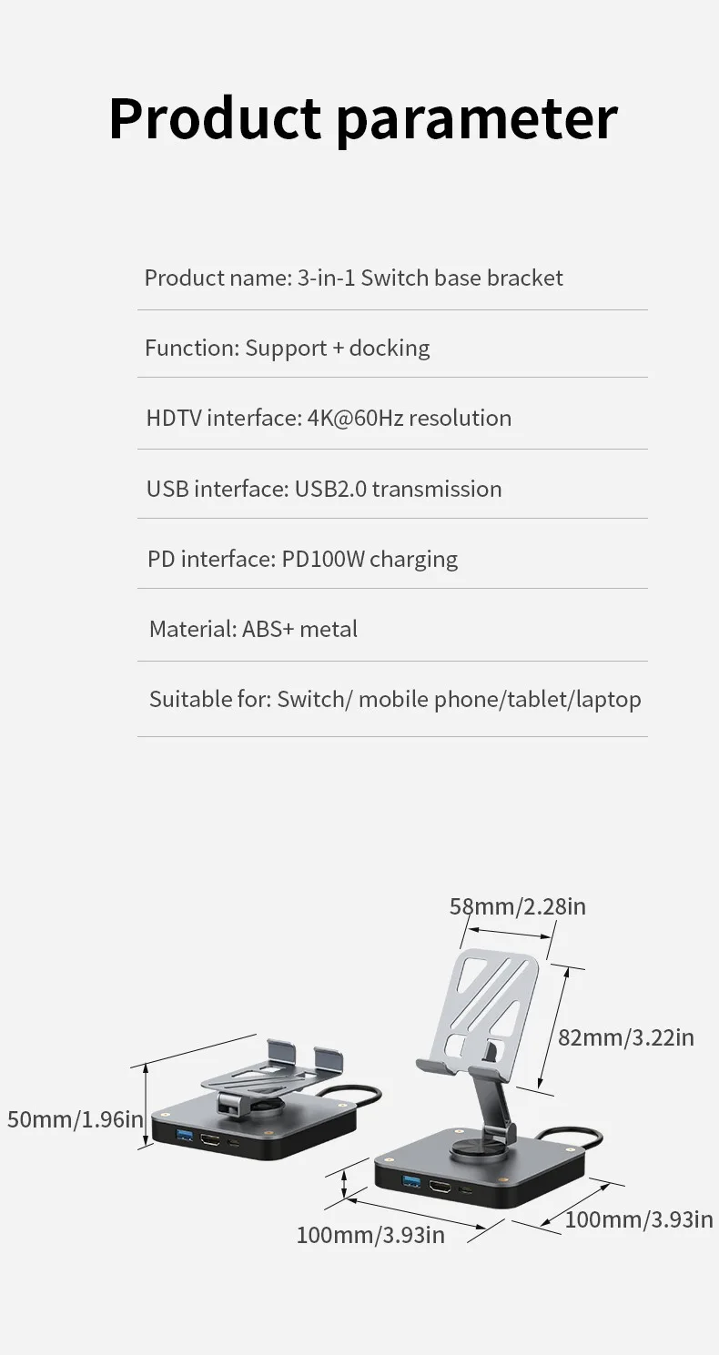 Welcome OEM Order, Factory Whole Selling For Switch 2 Portable 3-in-1 Adjustable Hub Stand 100w Pd Charging 4k 60hz Hdtv Usb Adapter For Nintendo Game Accessories - Buy 3 In 1 Switch 2 Hub 100w Charging Usb3.0 4k60hz Type C Docking Station For Switch 2 switch2 100w Hub With Battery 4k60hz 3-in-1 For Hdmi Usb 3.0 Abs-stock Product For Data Transfer