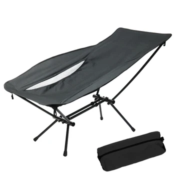 2023 New Camping Folding Chairs Outdoor Deck Chair Beach Chaise Longue with Double Support Bars