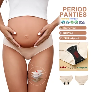 Postpartum Leakproof Panties Heavy Absorbency Uterine Support Soft Bamboo Lining Washable Period Underwear