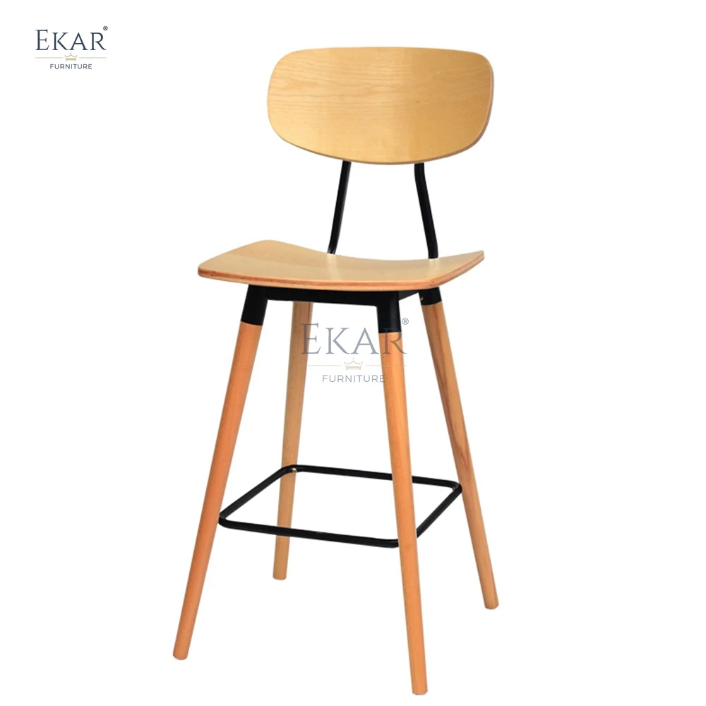 Modern wooden design bar stool factory