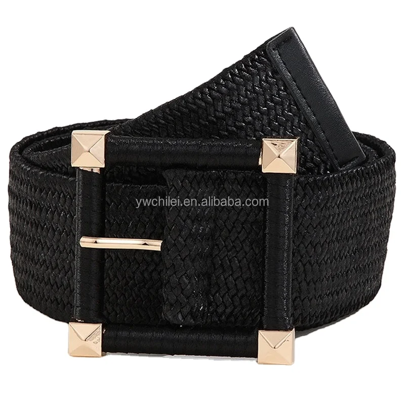 Michael Kors Elastic Belt - Fashion Straw Woven Waist Band display picture 2