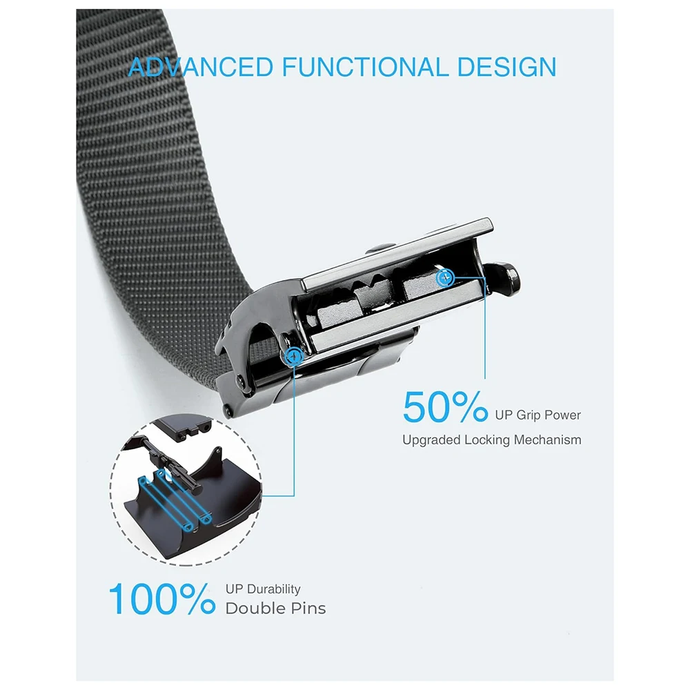 Wholesale Adjustable Wear-resistant Lightweight Nylon Ratchet Belt Men Casual Gift Box Outside Tail Golf Tactical Belt