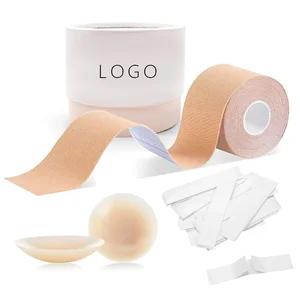 Waterproof Hypoallergenic Breast Lift Boob Tape Kit with Nipple Pasties Roll Shape for Women