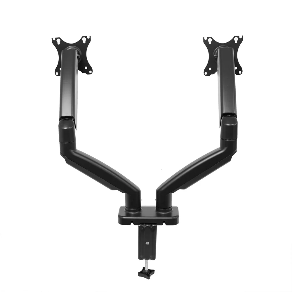 Dual LCD LED Monitor Desk Mount Stand Gas Spring Dual Monitor Arm  Desktop 360 Rotate for 13 to 32 Inch
