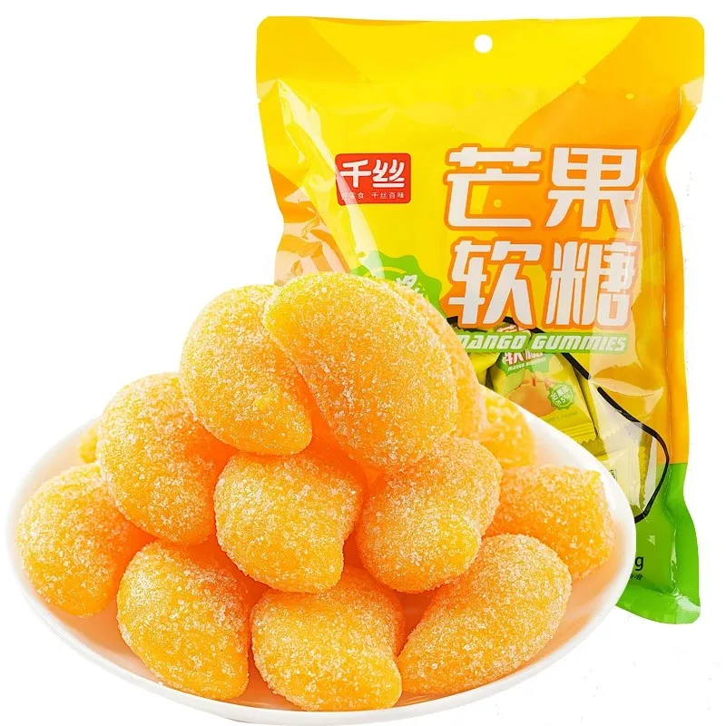 Mango-flavored Gummy Candy Wedding Candies Fruity Soft Christmas Snacks Bulk Wholesale with Bag Packaging Sweets for All