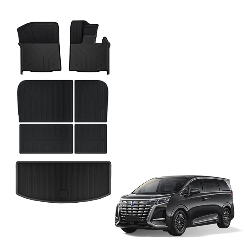 Interior Accessories for Denza D9 Front Floor Mat TPE Rubber Waterproof Back Seat Mat Rear Trunk Pad