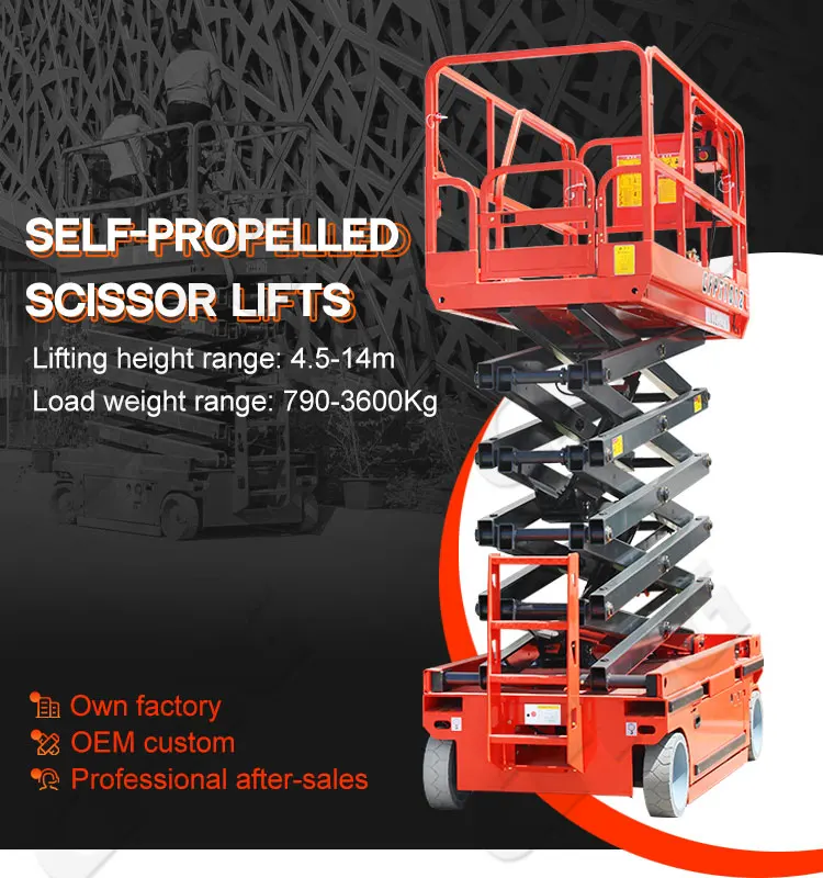 Ce Iso Factory Supply Electric Scissor Lifts Self Moving Aerial Work
