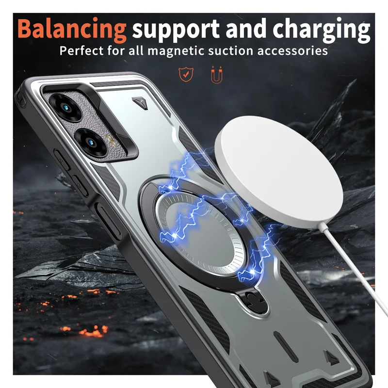 For MOTO G Power Stylus EDGE 5g Motorola G Play 4g 2024 Hard Metal Ring Bracket Mobile Phones Cover Pc Tpu Hyper Cell Phone Case