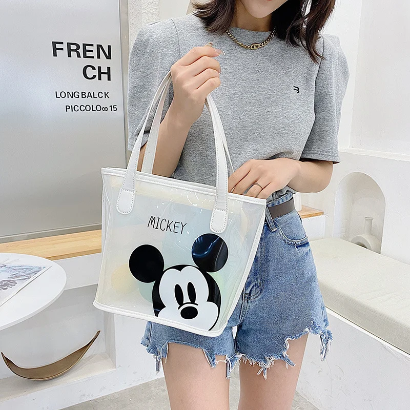 Bolso transparente de PU para mujer, bolsa de hombro de PU transparente, de  Disney Mickey, para ir de compras a la playa, 2020 - AliExpress Juguetes y  pasatiempos