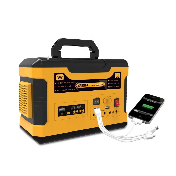 Мощный компактный автономный портативный Гибридный инвертор 80 Вт, домашний генератор солнечного хранилища, домашняя система «Все в одном»