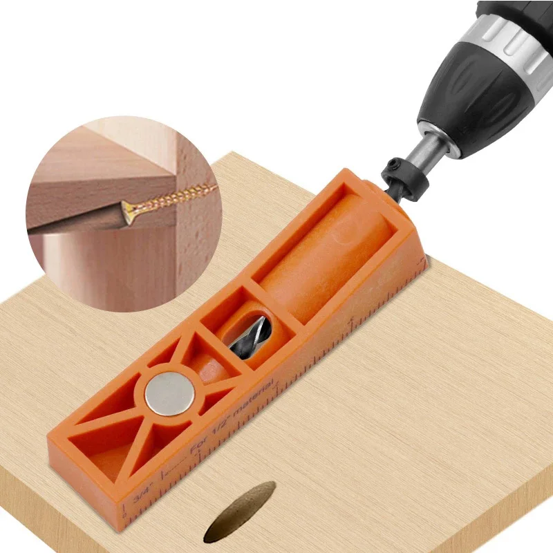 Oyunngs Oblique Hole Locator Jig Pocket Hole Jig Puncher Woodworking Drilling Locator Positioner Kit DIY Carpentry Tools 