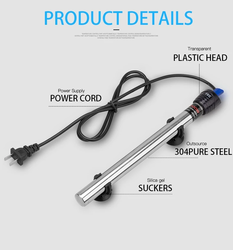 Yee Preset Glass Aquarium Heater 25w 50w 100w 200w 300w Submersible ...