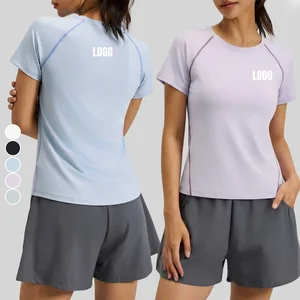 Wholesale Breathable Casual Gym Shirts Round Neck Short Sleeve Lightweight Quick Dry Moisture-Wicking Loose-Fit Yoga T-Shirt
