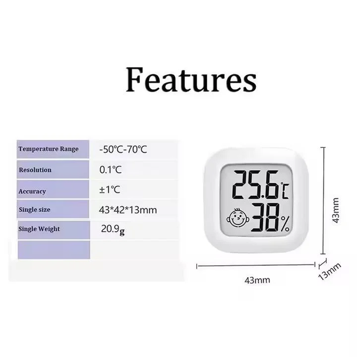 Factory Wholesale Mini LCD Babyroom Temperature and Humidity Sensor Indoor Thermometer Digital Hygrometer With Strong Post