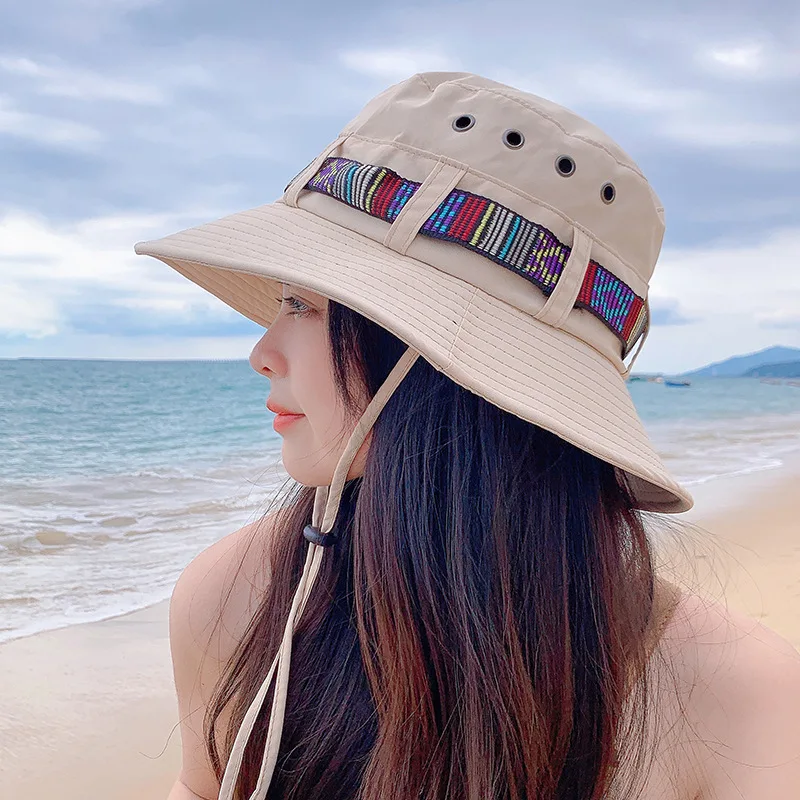 Custom Logo Sun Uv Protection Boonie Fishing Bucket Hat Outdoor Big Brim Climbing Hiking Hat