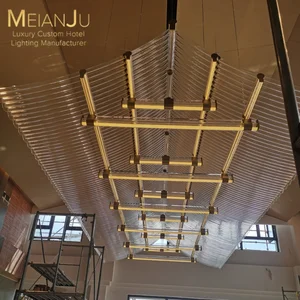 Luxury Modern Hospitality Acrylic Chandelier Custom Project Solution Premium Pendant Light for Hotel Event Decor Venues Lighting