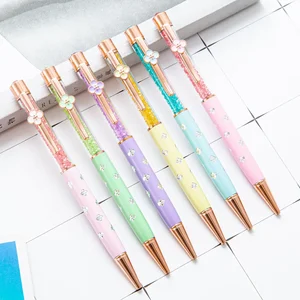 Custom Logo Crystal Ballpoint Pen Metal Rose Gold Student Pen Promotional Multicolored Diamond Gift Ballpoint Pen