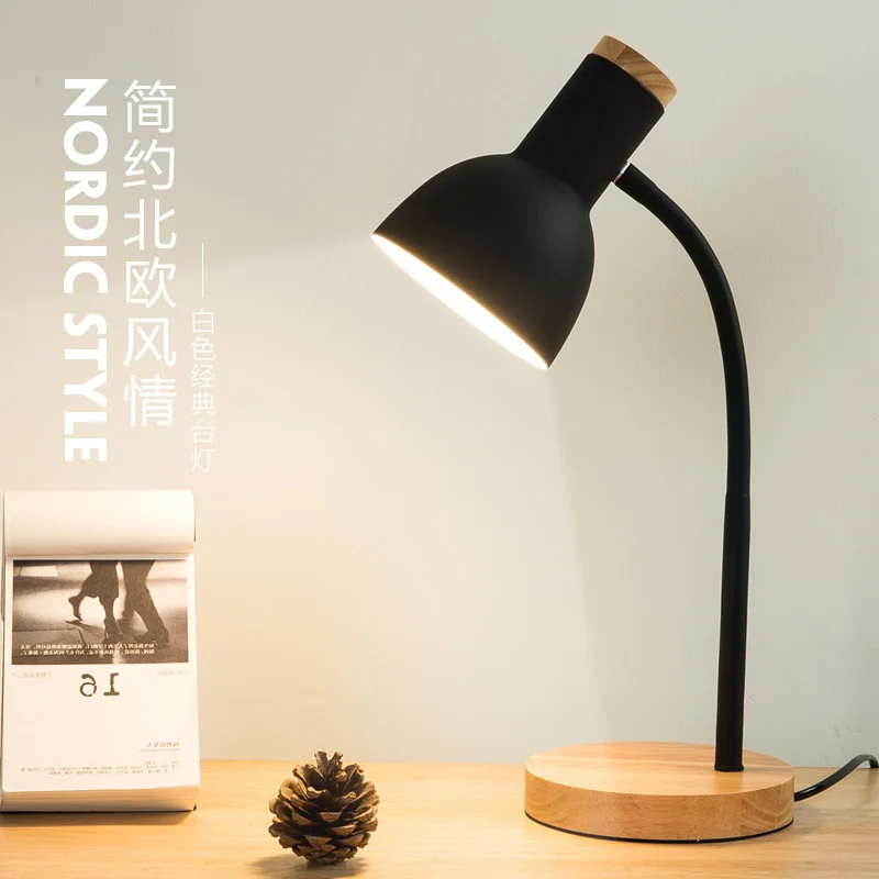 Factory High Quality Wood Table Lamp Nordic Metal Modern Led Desk Lamp