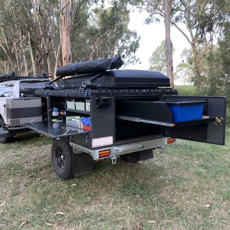 Lightweight Off Grid Slide Out Camper Trailers 4x4 Jeep Overland Expedition Trailer
