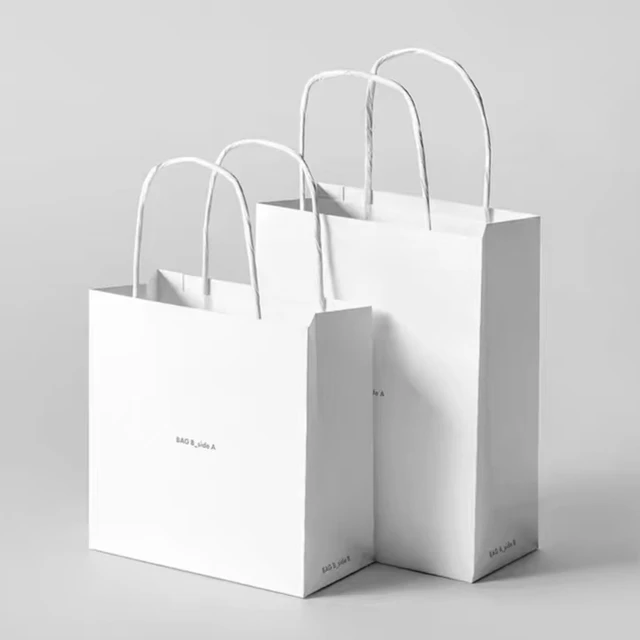 Hot Sale Custom White Paper Gift Bags Shopping Paper Bags With Logo