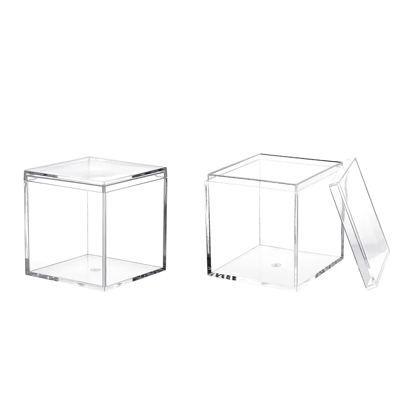 Clear Acrylic Plastic Square Cube Small Acrylic Box With Lid Storage