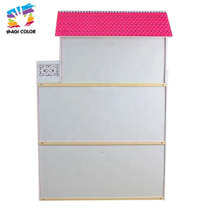 Готов к отправке, розовый деревянный детский Кукольный домик, по низкой цене W06A101