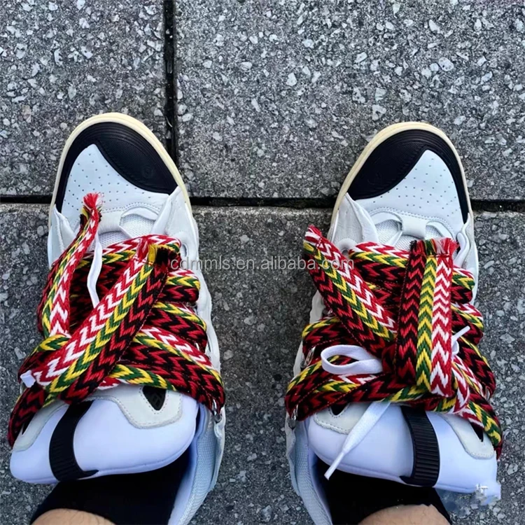 Women's low heel sneakers personalized color contrast casual fashion shoes lace up flat bottom custom large women's shoes