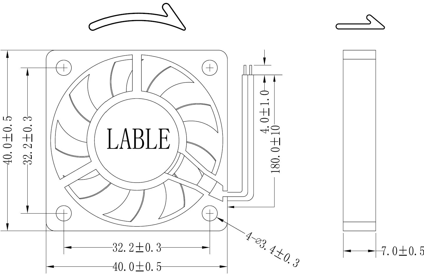 Custom Portable Mini Fan, 4007, Brushless, Axial, 5V/12V - detail 6