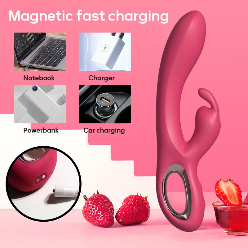 Rabbit Ears Vibrator Female Masturbator Inside and Outside Clip Massage Adult Erotic Products