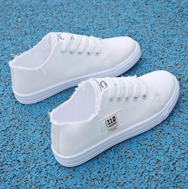 Fashion Women Sneakers White Shoes For Women Women's Canvas Wedge Shoes ...