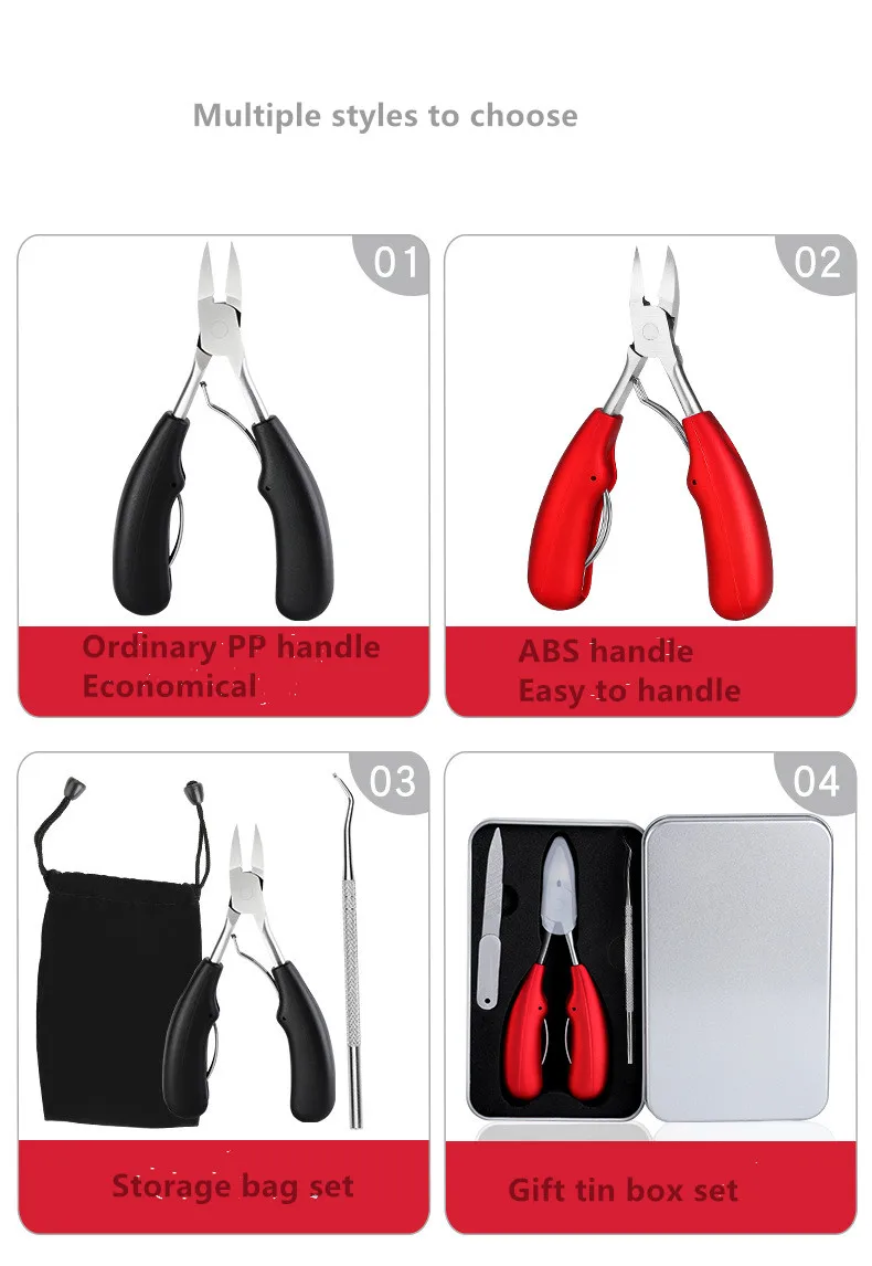 Toe Nail Clipper Set For Paronychia Olecranon Pedicure Pliers,Nail